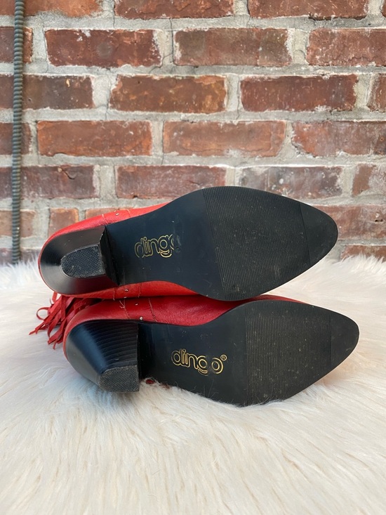 Dingo Red Fringe Bohemian Cowboy Boots, Size 7 - Picture 13 of 15